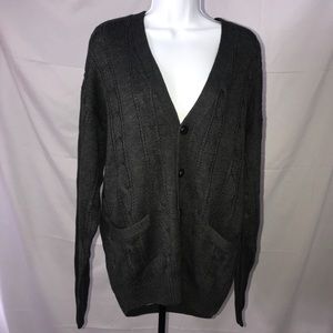 Towncraft large button up cardigan grey
